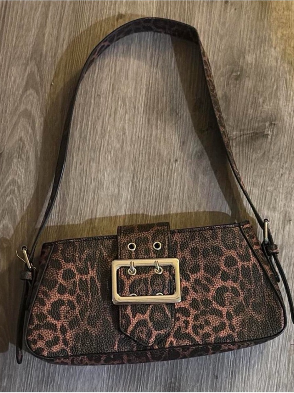 Windsor Leopard-Print Shoulder Bag in Brown